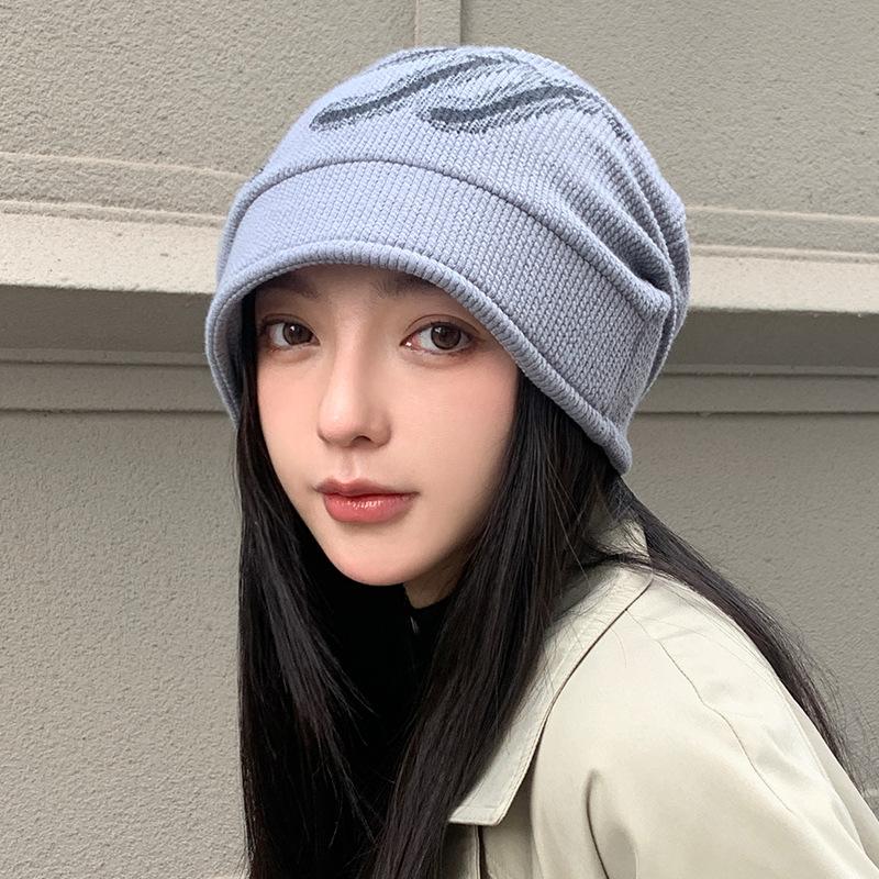 Autumn Hat Women's Baotou Hat Warm Ear Protector Wool Knitted Hat Stacking Hat