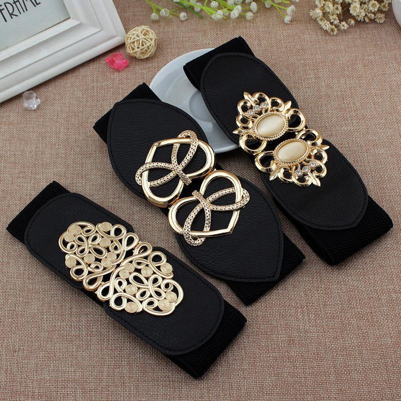 Stylish Women's Black Elastic Waist Belt For Dresses And Coats Perfect For All Seasons