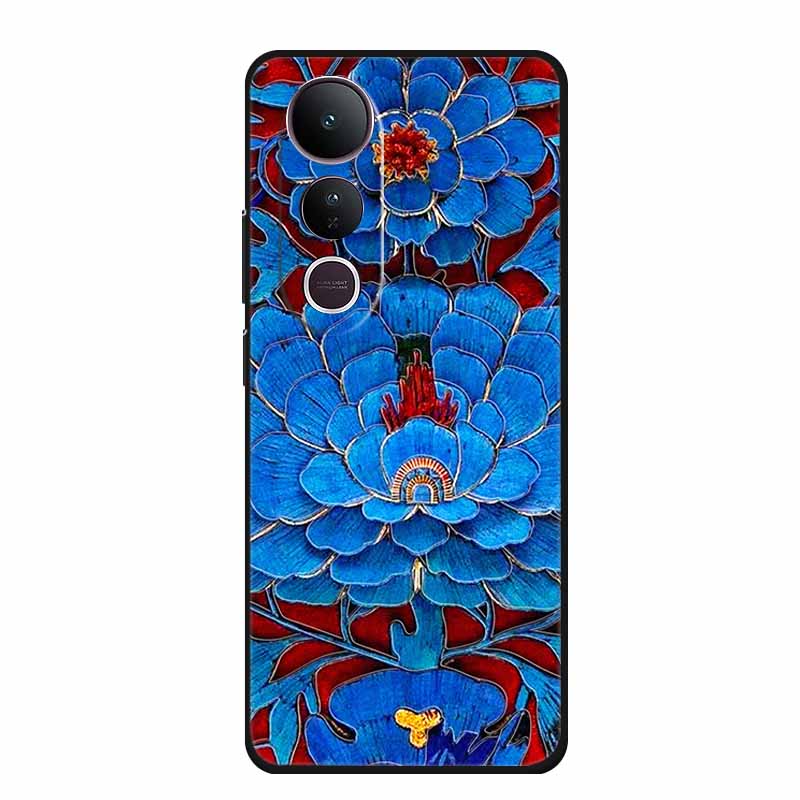 3D Emboss Case For Vivo V50 Lite 4G Phone Case V 50 lite Coque Flowers Silicone Soft Back Cover Funda For Vivo V50 Lite 5G Case
