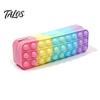 Pencil Box Silicone Tie-Dye Case, Squeezable Soft Stationery Organizer for Kids Teens, Unique Gradient Pen Case Random Pattern Pouch, Creative