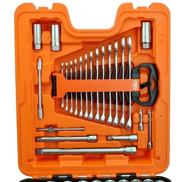 BAHCO Coffret De 138pcs Douilles 1/4" Et 1/2" + Clés Mixtes S138