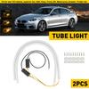 2x 60cm Flexible Car Switchback Headlight Tube LED Strip DRL Light Amber/White A