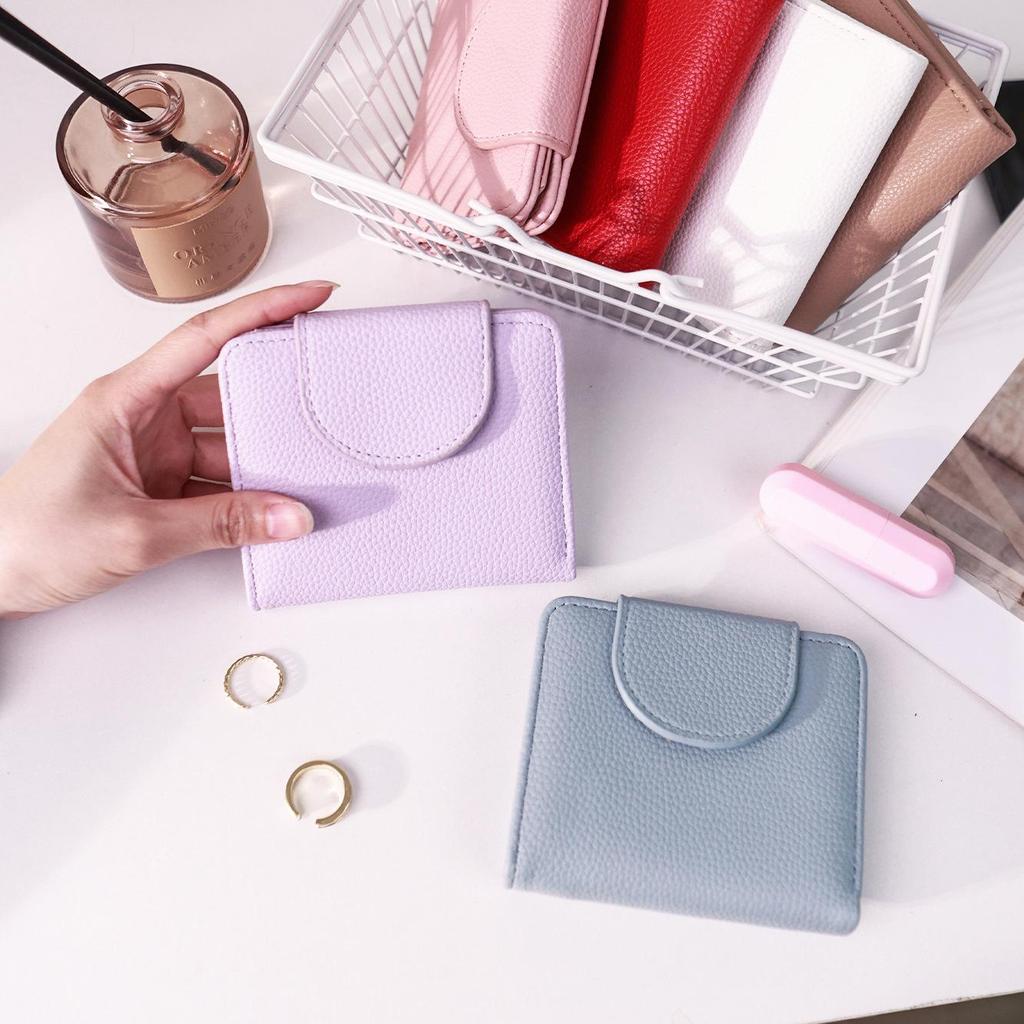 Korean-Style Women's Minimalist Wallet, Dopamine Color, Multi-Card Large Capacity Holder