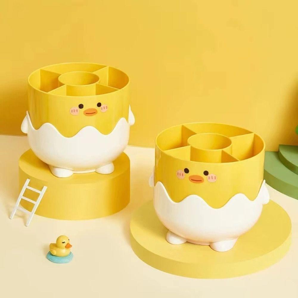 Cute Pencil Holder Little Yellow Duck Pencil Cup Division Makeup Organizer  Office