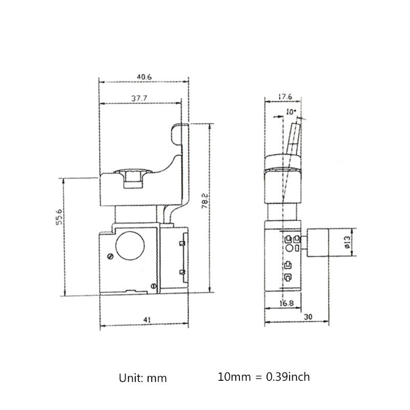 Trigger Switch 220V 6A FA2-6/1BEK Electric Hand Drill Speed Control Lock on Push Button Switch Electric Tool Accessories