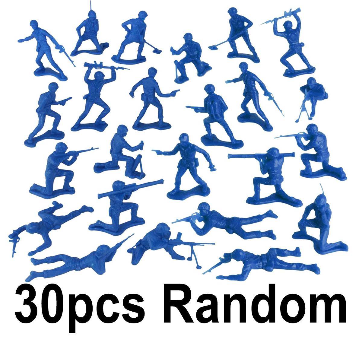 

30pcs Miniature Plastic Soldier Models - 1.96 Inch Multicolor Military Figures for Party Decor, Birthday Gifts, ZSY