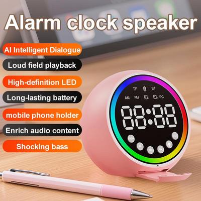 S1 Bluetooth Speaker Clock with Phone Stand, Call Function, TF Card Support, and Long Battery Life
