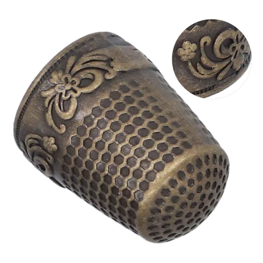 10pcs Safe Grip Design Finger Protectors Vintage Bronze Quilting Thimbles For Home Use