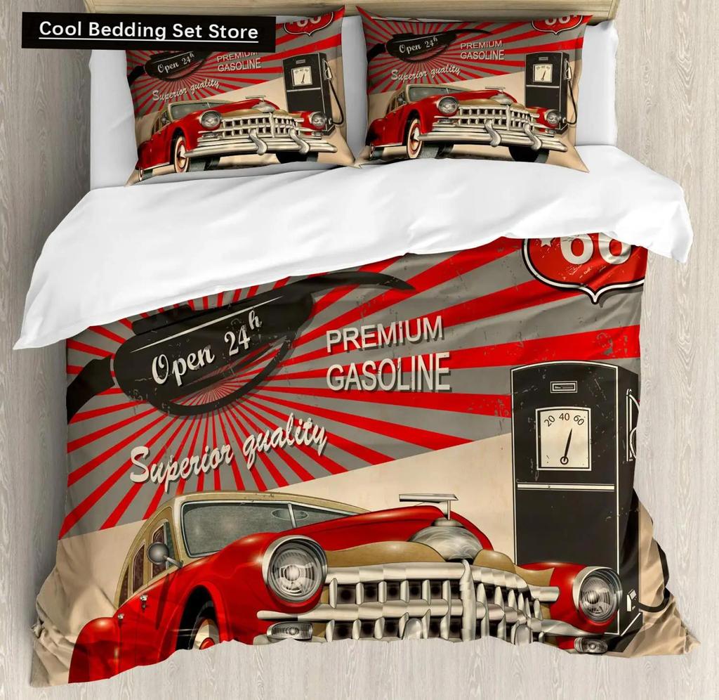 Cars Duvet Cover Set Cartoon Monster Truck Cool Vehicle Duvet Cover Set Bedclothes Double Queen King Size Polyester Qulit Cover