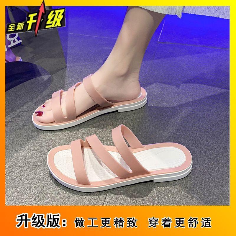 Non-slip Internet celebrity cool slippers women's 2025 spring and summer new outer wear beach shoes open-toed soft-soled sandals waterproof slippers
