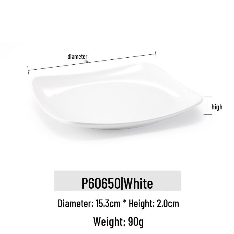 Square A5 Melamine Restaurant Plate Set: Rice Bowl & Cold Dish Plate