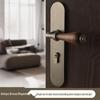 Mid-Century Silent Magnetic Bronze Door Handle with Lock for Indoor Wooden Bedroom Doors