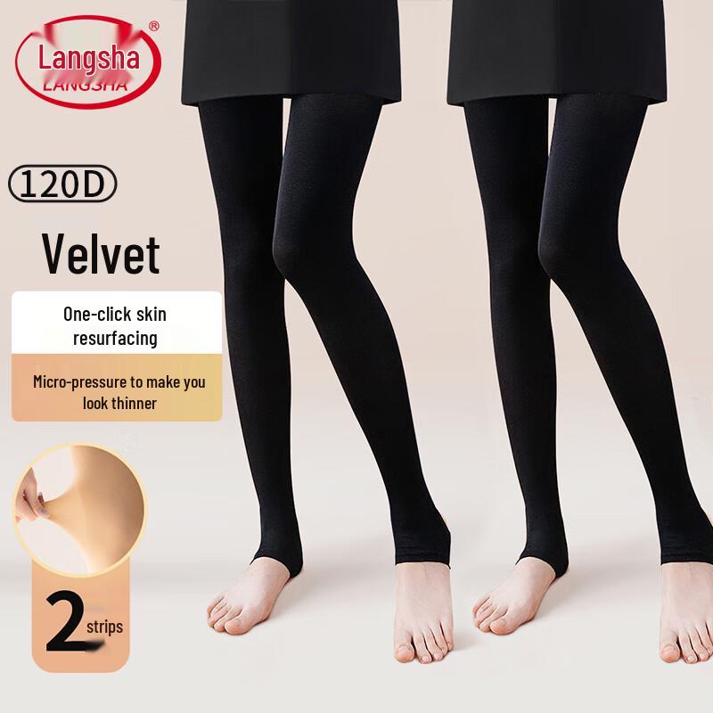 LANGSHA Γυναικείο Βελούδινο Κάλσον Ψευδούς Γυμνού Ποδιού