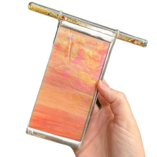 Ein Buntglas-Kaleidoskop Handgefertigt 3 Seiten Farbiges Aura-Scope Kaleidoskop mit Glitzerstab für Weihnachten Geburtstag Jubiläum Hochzeitsgeschenke