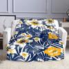 Tropical Floral Pattern with Leaves Patterned Flannel Blanket Perfect for the Bedroom Living Room, Sofa, or a Little Nap