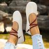 Fashion Women's Square Designer Sandals New Casual Flat Shoes Lightweight Brand Leather Flats Vintage Narrow Band Luxury Shoes