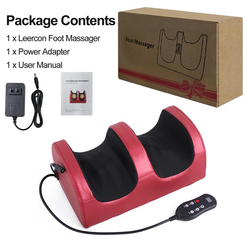 Electric Foot Massager With Remote Control Muscle Massage Roller Reflexology Therapy Hot Compress Shiatsu Kneading Fitness Yoga