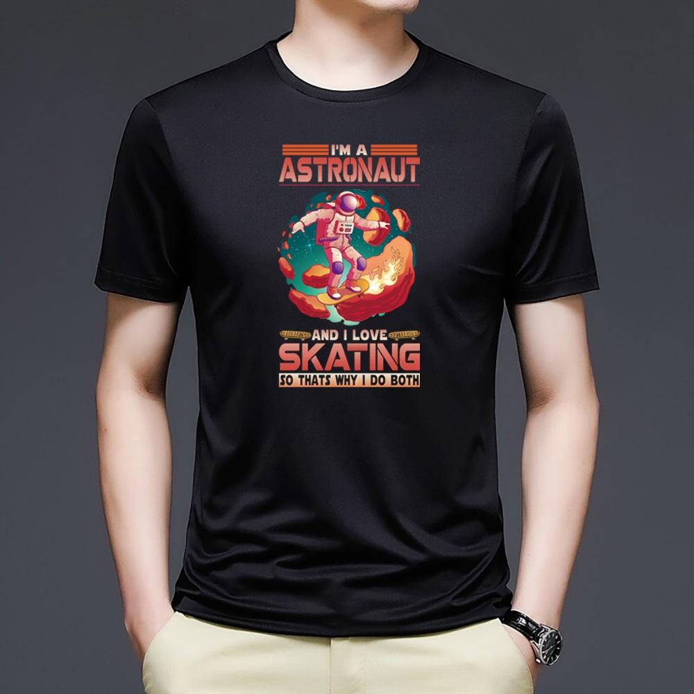 Summer Top Mens T Shirts Harajuku Casual Clothes Short Sleeve Fashion Astronaut Printed O Collared Tshirts Fashion Soft Pullover