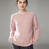 2024 Autumn/Winter Women's Korean Style Round Neck Loose Fit Cashmere Wool Sweater.