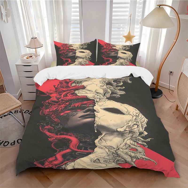 

3pcs bedding set Figure Artistic Includes 1 Comforter + 2 Pillowcases, Without Pillow Inserts, Soft Comfortable, Lightweight Breathable152 135x200cm