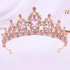 European and American Bride Headwear Large Crown Fashionable Crystal Crown  Birthday Party Headband  Retro Queen Headband