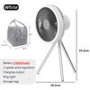 Wireless 10000mAh Rechargeable Outdoor Camping Fan Portable Office Tent Electric Ceiling Fan with External LED Lighting Battery