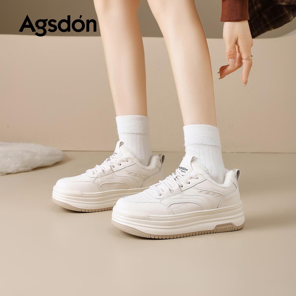 Augusteng Thick-soled Velvet New Autumn and Winter Lightweight Soft-soled Casual Board Shoes Sports Cotton Shoes