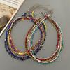 New Irregualr Glasses Beads Choker Necklace for Women Fashion Trendy Popular Short Neck Jewelry Colorful Necklace