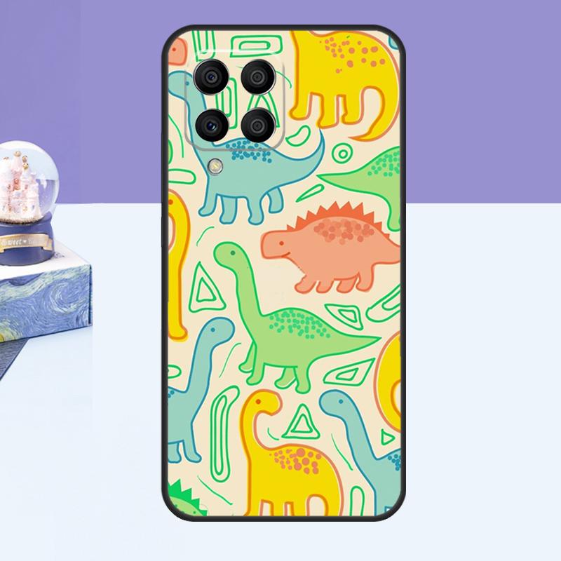 Fun Dinosaur Pattern Dino Case For Samsung Galaxy M15 M55 M35 M33 M21 M31 M16 M36 M56 M53 M13 M12 M32 M52 M14 M34 M54