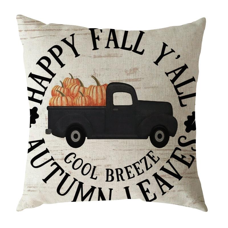 Autumn Harvest Thanksgiving Linen Happy Fall Pillow Case North American Festival Pillow Gift