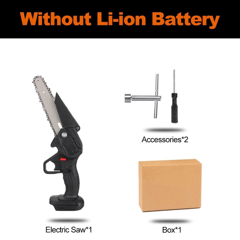 Mini 6 Inches Electric Chainsaw 88V Battery Woodworking Pruning Chainsaw One Hand Garden Logging Saw Power Tool 3000W