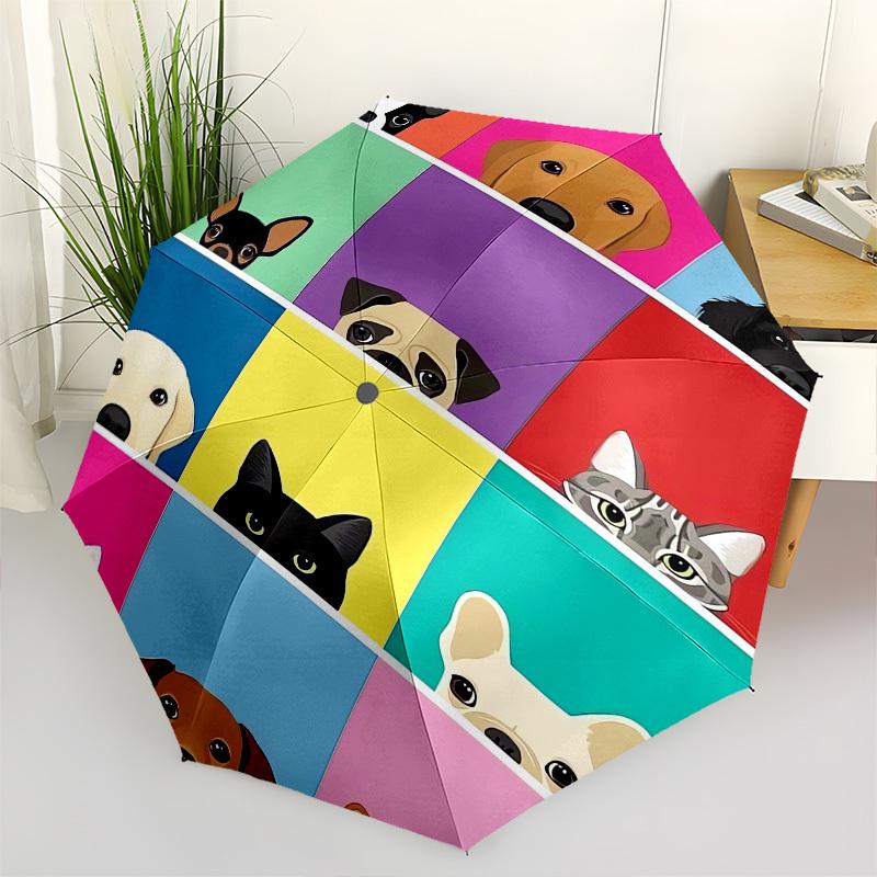 

Dogs, Cats- Automatic umbrella, Four Seasons Portable Folding Umbrella, Suitable for Men and Women, Travel, Daily Compact Umbrella, Outdoor