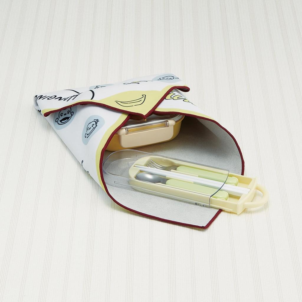 Skater Self-Adhesive Lunch Cloth, Easy To Tie, Curious George, 25cm, KBST43