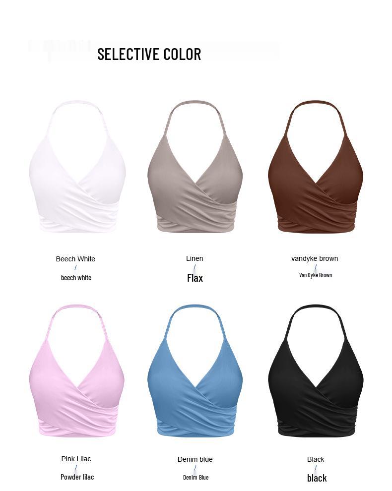 New Halter Neck Bra: Quick-Drying, Backless, Thin Strap, Criss-Cross Layered Design