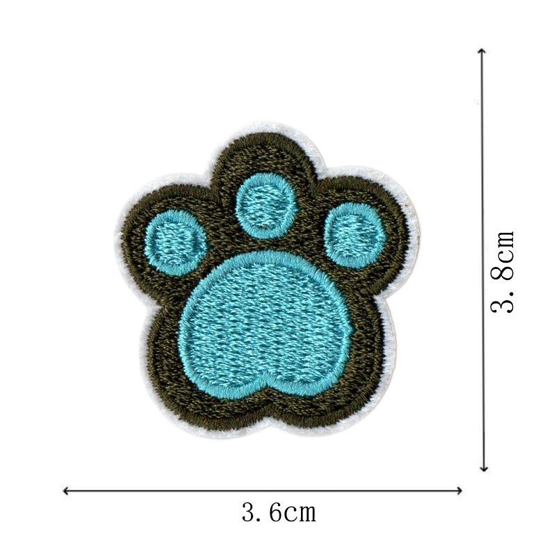 Multi-Color Bear Paw Embroidered Patch for Shoes, Hats, Clothing, and Accessories