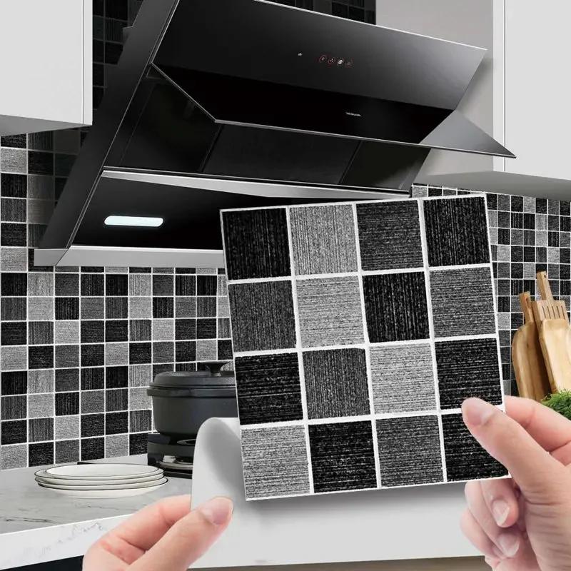 10pcs 3D Crystal Tile Stickers DIY Waterproof Self-Adhesive Wall, DIY Stickers for Home Decor Living Room Bathroom Kitchen Decor
