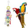 Colorful Beads Bell Bird Cage Stand Parrot Hanging Toy Pet Birds Bite Chewing Decoration Toys