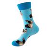 Stylish Mid-Calf Socks With Animal Print Dog Cat Design Men Women Cotton Blend Comfortable Casual