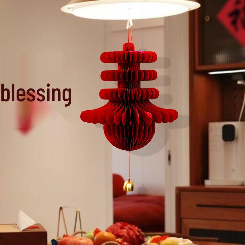 2025 Year of the Snake Spring Festival 3D Lantern Pendant & Honeycomb Ball Decorations
