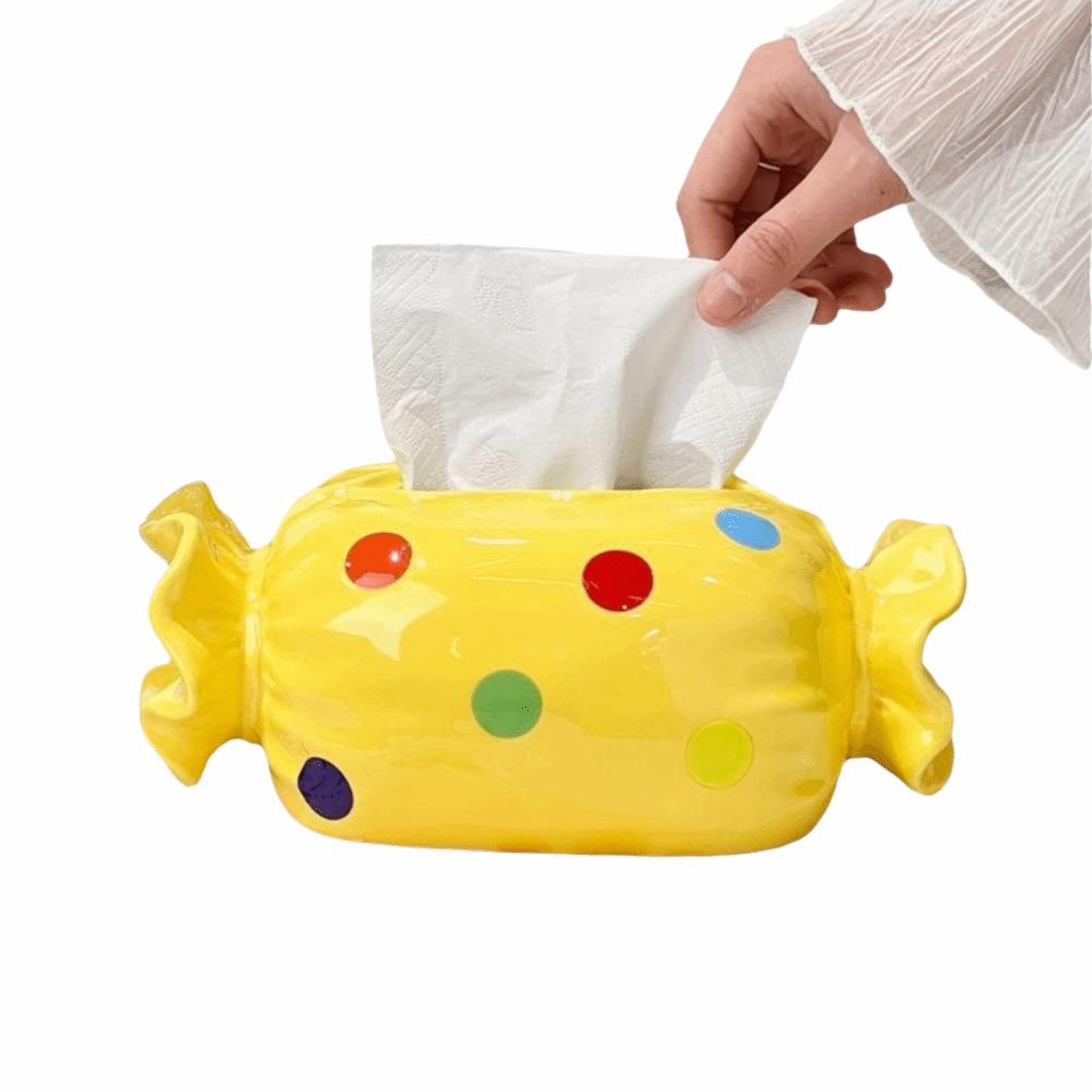 Polka Dot Candy Tissue Box Decorative Tissue Storage Storage Box Tissue Holder  Bedroom жёлтый