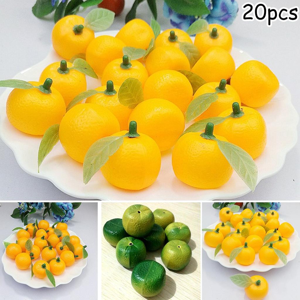 Set of 20 Artificial Orange Fruits Lifelike Simulation for Home Display
