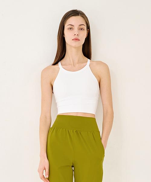 Reina Mora Essential Crop Tank Light Fit White 8