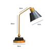 Brass Metal Table Lamp for Study Office Desk Reading Black Polished with Adjustable Head and Body, LED Light with Wired ON Off Switch Gift