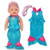 Mini Süßes Meerjungfrau Fischschwanz Kleid Kleidung für 43cm/18 Zoll Mädchenpuppe Kinder Geschenk