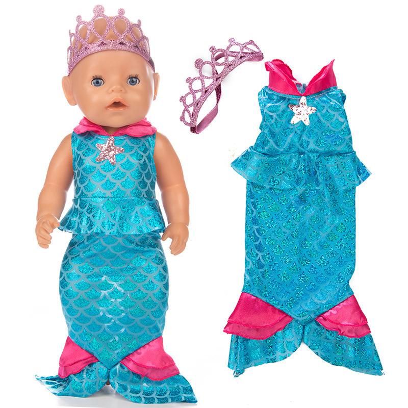 Mini Süßes Meerjungfrau Fischschwanz Kleid Kleidung für 43cm/18 Zoll Mädchenpuppe Kinder Geschenk