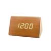 Voice-Activated Wooden Office Silent Multifunctional Digital Clock with Temperature Display and Student Alarm