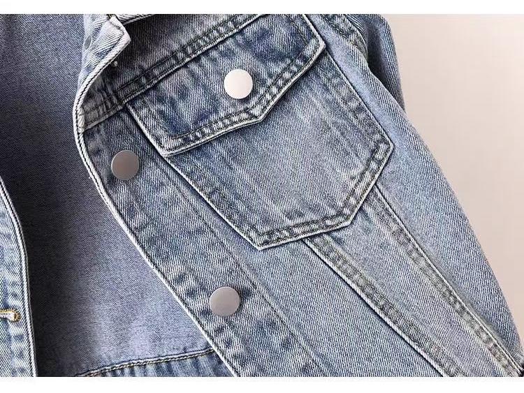 European-Style Beaded Rhinestone Denim Jacket for Women, Spring/Autumn 2025, High-End Cropped Design