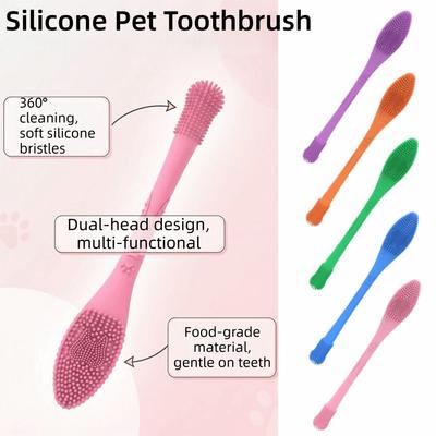 Silicone Soft Bristle Pet Toothbrush 360 ° Cleaning Pet Teeth Cleaning Supplies  Pet Oral Hygiene