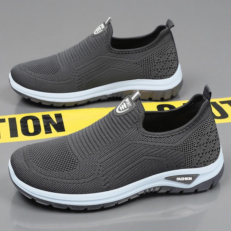 Men's Shoes Autumn Fly-woven Casual Shoes Mesh Breathable Dad Shoes Soft Sole Comfortable Sports Shoes Light Mouth Versatile Single Shoes