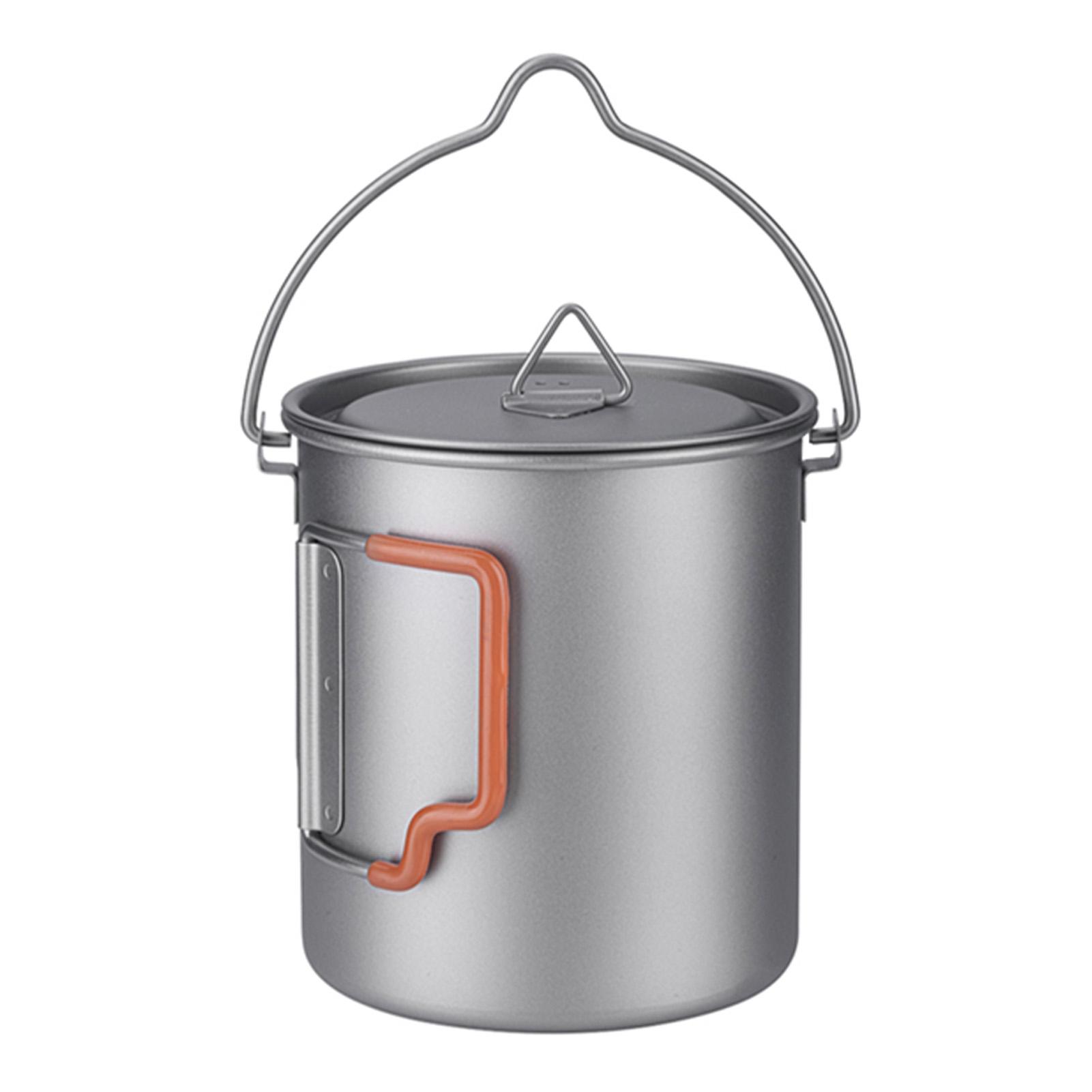 

Чашки, що складаються, Чашки для кемпінгу Титанові чашки для подорожей Складана ручка Портативні для кемпінгу та 750ml Pot